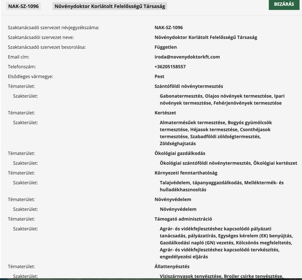 Szaktanácsadói jogosultságaink